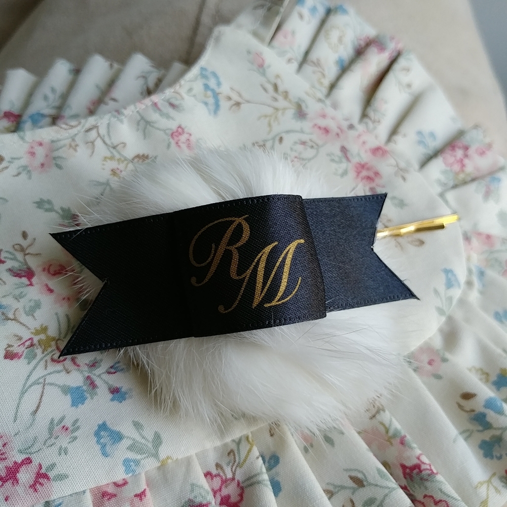 RoseMarie Seoir ivory puff ball hair pin